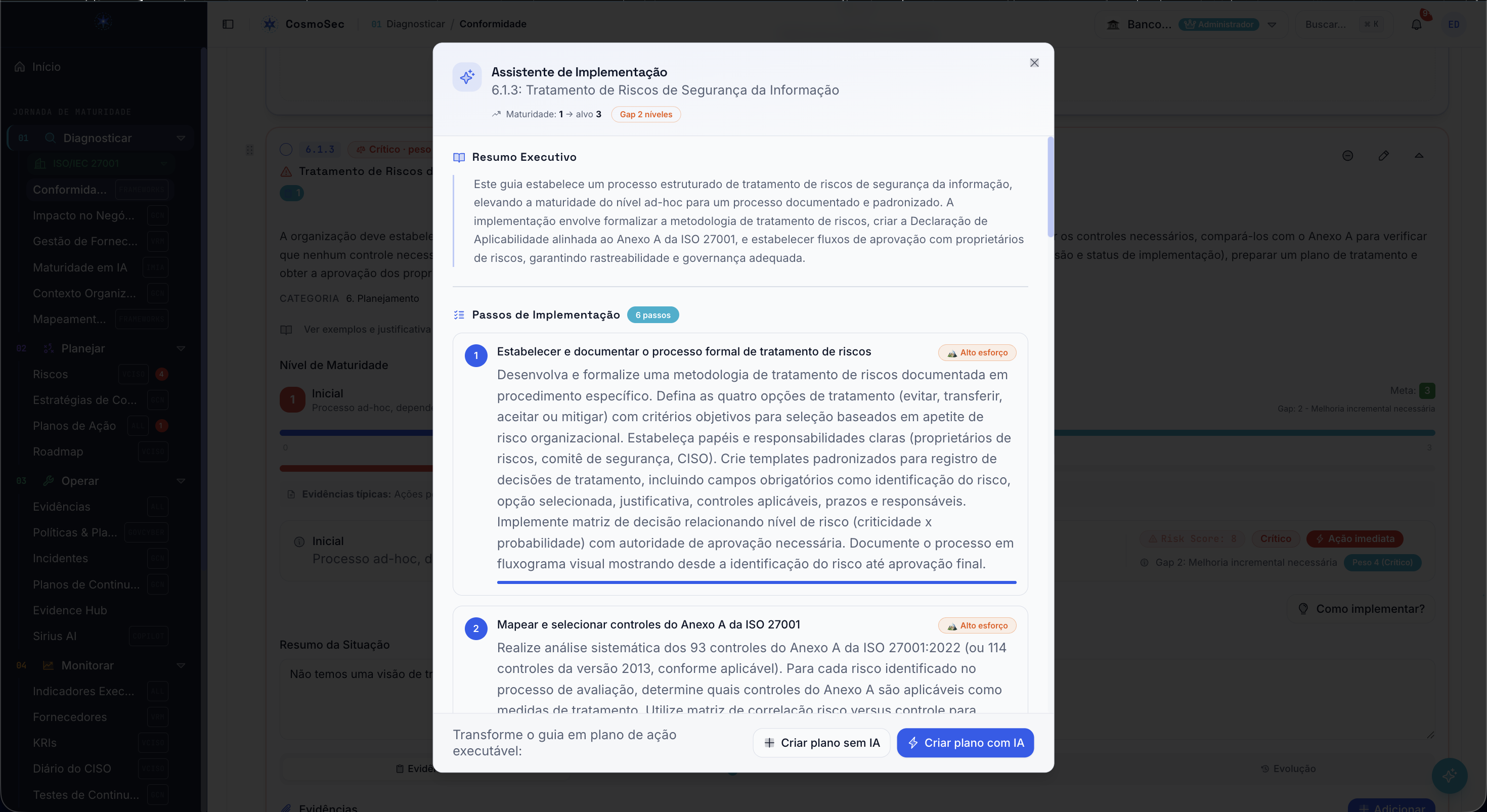 Frameworks GRC, app.cosmosec.com.br/frameworks/assistente