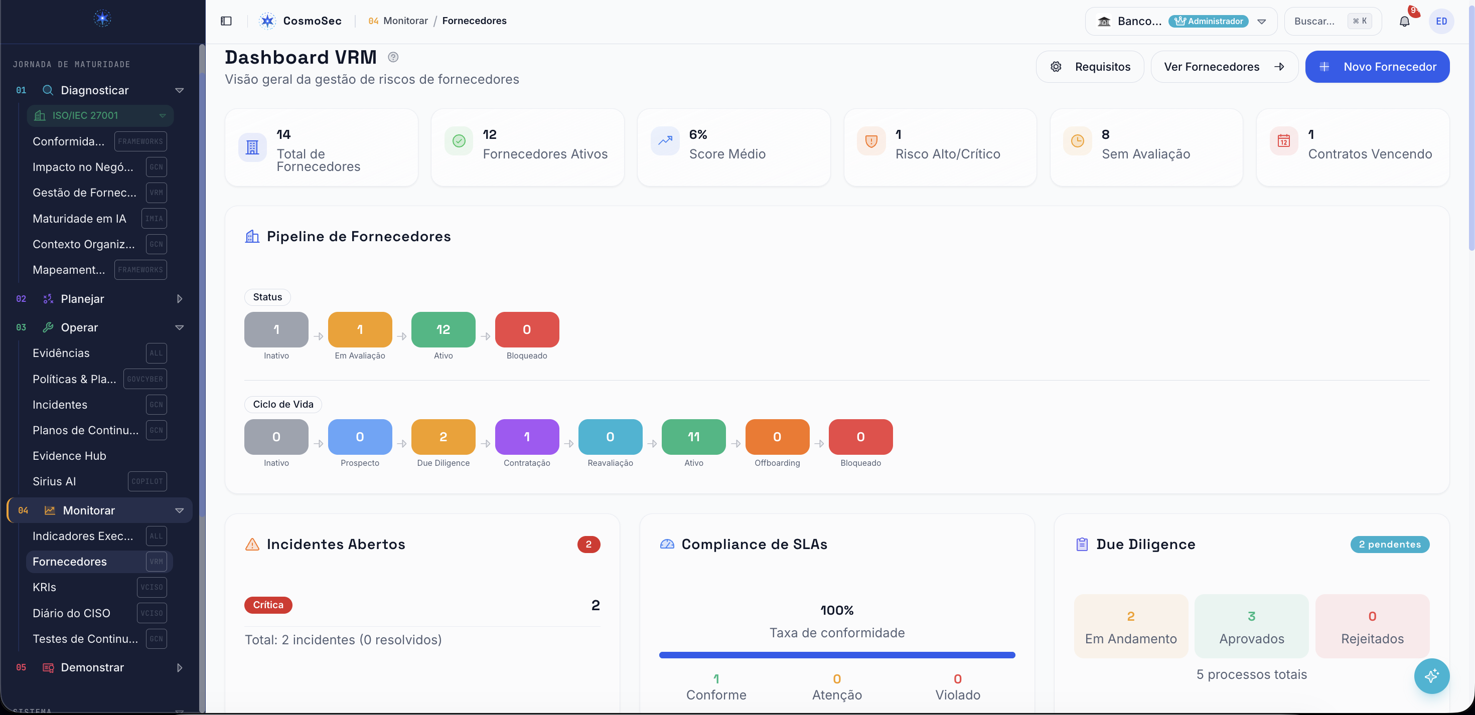 VRM, app.cosmosec.com.br/vrm/dashboard
